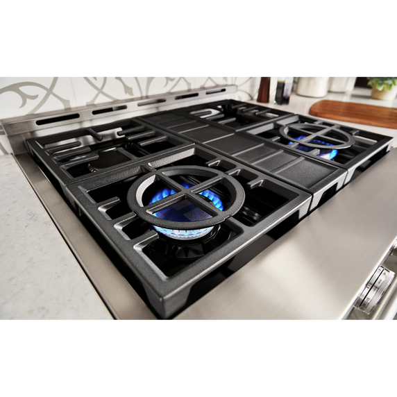 KitchenAid® 30'' Smart Commercial-Style Gas Range with 4 Burners KFGC500JMB