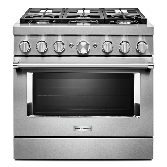 KitchenAid® 36'' Smart Commercial-Style Dual Fuel Range with 6 Burners KFDC506JSS