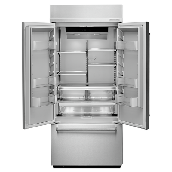 Kitchenaid® 20.8 Cu. Ft. 36 Width Built In Stainless Steel French Door Refrigerator with Platinum Interior Design KBFN506ESS