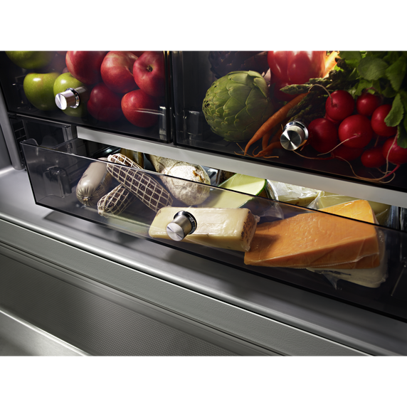 Kitchenaid® 23.8 cu. ft. 36 Counter-Depth French Door Platinum Interior Refrigerator with PrintShield™ Finish KRFC704FPS