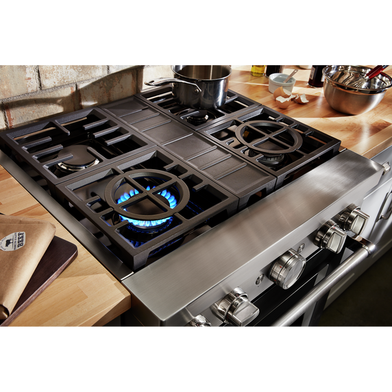 KitchenAid® 30'' Smart Commercial-Style Dual Fuel Range with 4 Burners KFDC500JIB