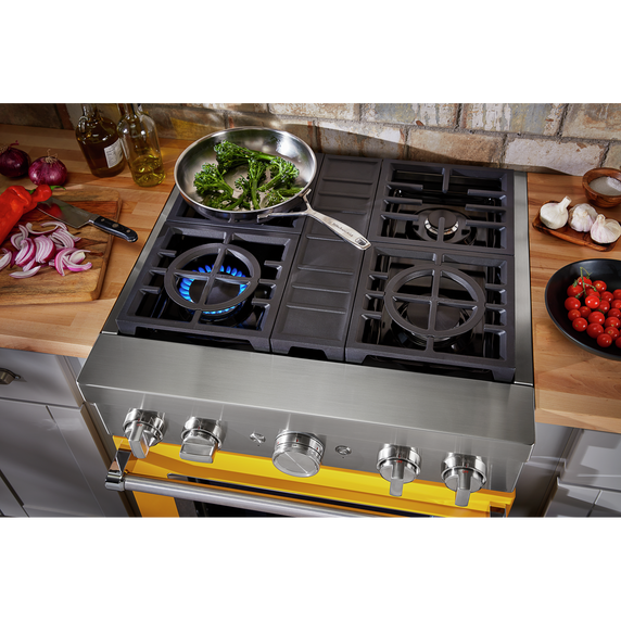 KitchenAid® 30'' Smart Commercial-Style Dual Fuel Range with 4 Burners KFDC500JYP