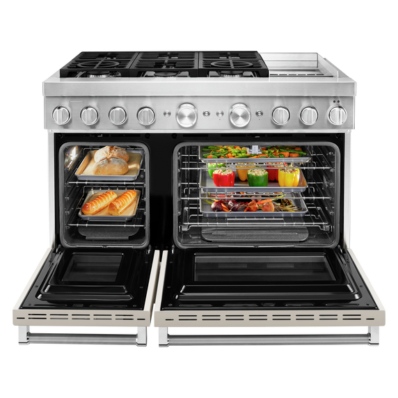 KitchenAid® 48'' Smart Commercial-Style Dual Fuel Range with Griddle KFDC558JMH