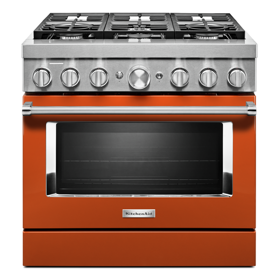 KitchenAid® 36'' Smart Commercial-Style Dual Fuel Range with 6 Burners KFDC506JSC