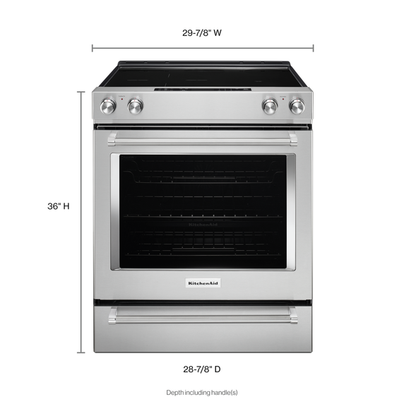 Kitchenaid® 30-Inch 5-Element Electric Slide-In Convection Range YKSEG700ESS