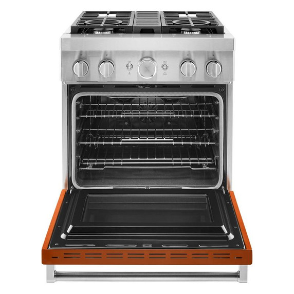 KitchenAid® 30'' Smart Commercial-Style Dual Fuel Range with 4 Burners KFDC500JSC