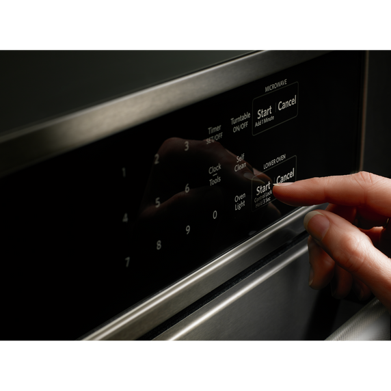 Kitchenaid® 30 Combination Wall Oven with Even-Heat™  True Convection (Lower Oven) KOCE500EBS