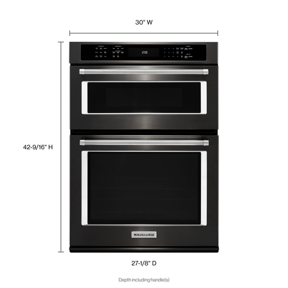 Kitchenaid® 30 Combination Wall Oven with Even-Heat™  True Convection (Lower Oven) KOCE500EBS