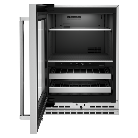 Kitchenaid® 24 Beverage Center with Glass Door and Metal-Front Racks KUBL314KSS