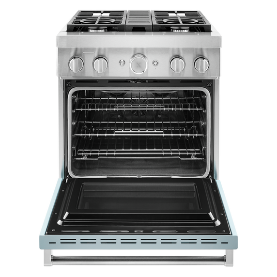 KitchenAid® 30'' Smart Commercial-Style Dual Fuel Range with 4 Burners KFDC500JMB