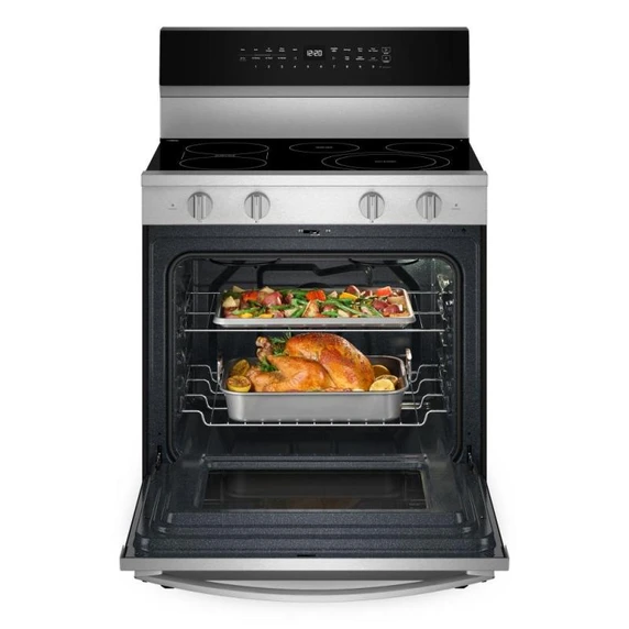 Whirlpool® 30-inch Smart Electric Range with  True Convection, No Preheat Air Fry, WipeClean™ Coating, Steam/Self Cleaning, Rapid Preheat 5.3 CuFt Capacity YWFES7530RZ