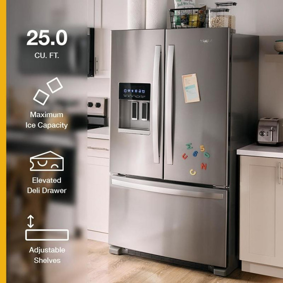 Whirlpool® 36-Inch Wide French Door Bottom Mount Refrigerator - 25 cu. ft. WRFF3436RZ Whirlpool® 36-Inch Wide French Door Bottom Mount Refrigerator - 25 cu. ft. WRFF3436RZ