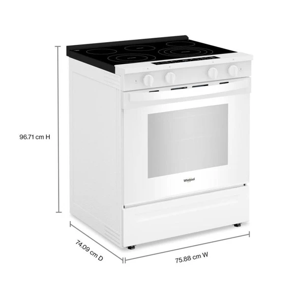 Whirlpool® 30-inch Smart Slide in Electric Range with True Convection, No Preheat Air Fry, WipeClean™ Coating, Steam/Self Clean and High Speed Preheat YWSES7530RW
