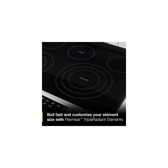 Whirlpool® 30-inch Smart Slide in Electric Range with True Convection, No Preheat Air Fry, WipeClean™ Coating, Steam/Self Clean and High Speed Preheat YWSES7530RW