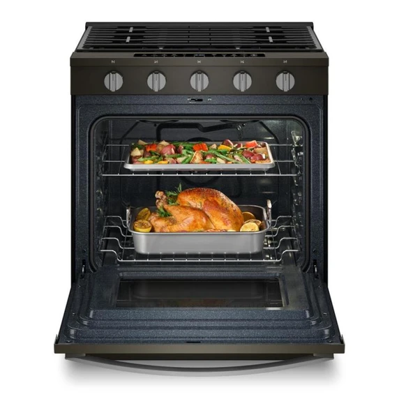 Whirlpool® 30-inch Smart Slide In Gas Range with True Convection, No Preheat Air Fry, Steam/Self Clean and High Speed Preheat WSGS7530RV