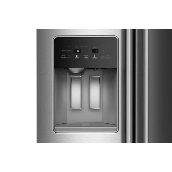 Kitchenaid® 20.8 Cu. Ft. Counter-Depth Side-by-Side Refrigerator with Exterior Ice and Water Dispenser in PrintShield™ Finish KRSC536RPS