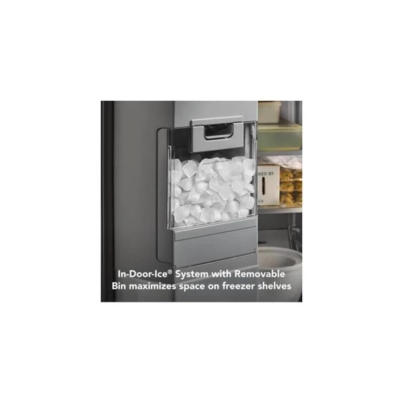 Kitchenaid® 20.8 Cu. Ft. Counter-Depth Side-by-Side Refrigerator with Exterior Ice and Water Dispenser in PrintShield™ Finish KRSC536RPS
