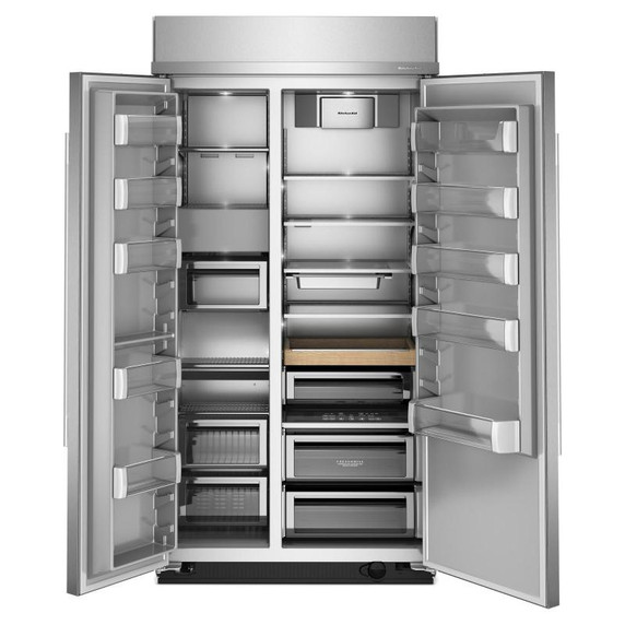 Kitchenaid® 25.5 Cu. Ft. 42" Built-In Side-by-Side Refrigerator with Platinum Interior KBSN742SPS