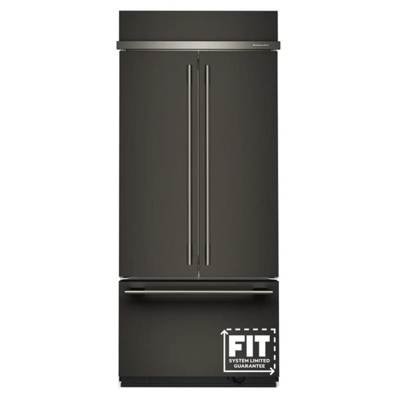 Kitchenaid® 20.8 Cu. Ft. 36" Built-In French Door Bottom Mount Refrigerator with Platinum Interior KBFN536SBE