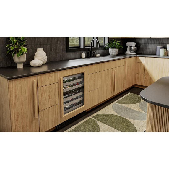 Kitchenaid® 24" Undercounter Wine Cellar with Full-Extension Wood-Front Racks KUWR324SPA