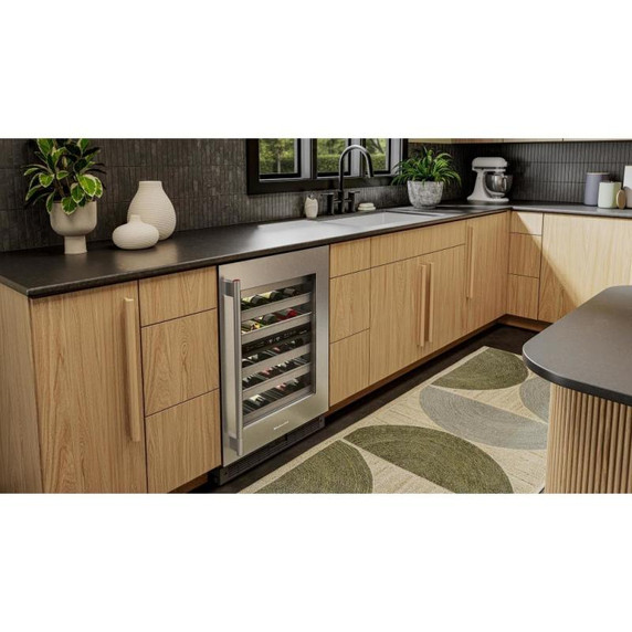 Kitchenaid® 24" Undercounter Wine Cellar with Full-Extension Metal-Front Racks KUWR324SSB
