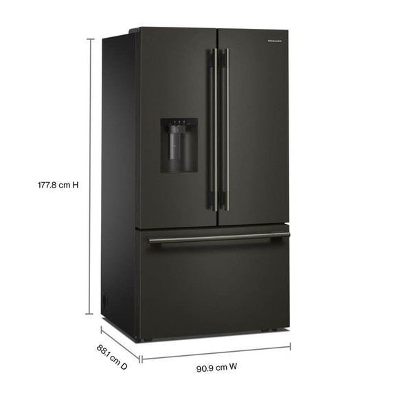Kitchenaid® 30 cu. ft. French Door Refrigerator with Exterior Water and Ice KRFF436SBE