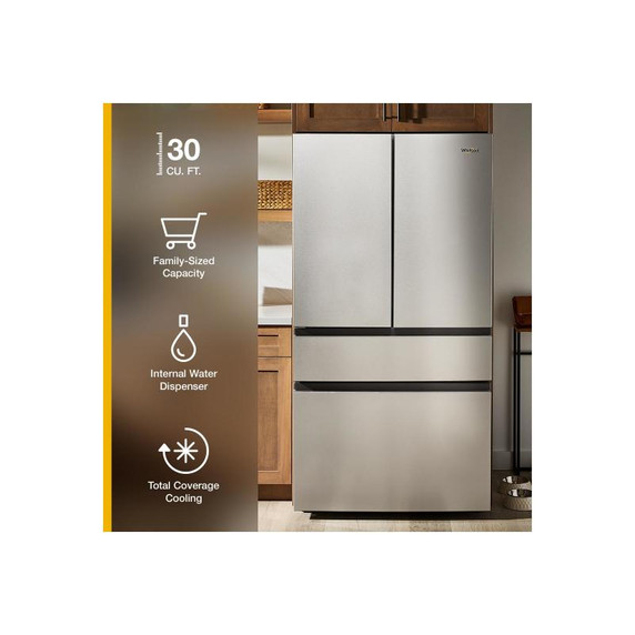 Whirlpool® 30 Cu. Ft. Family-Sized Capacity French door refrigerator with Flexible Tempearture Drawer WRMF3336SV
