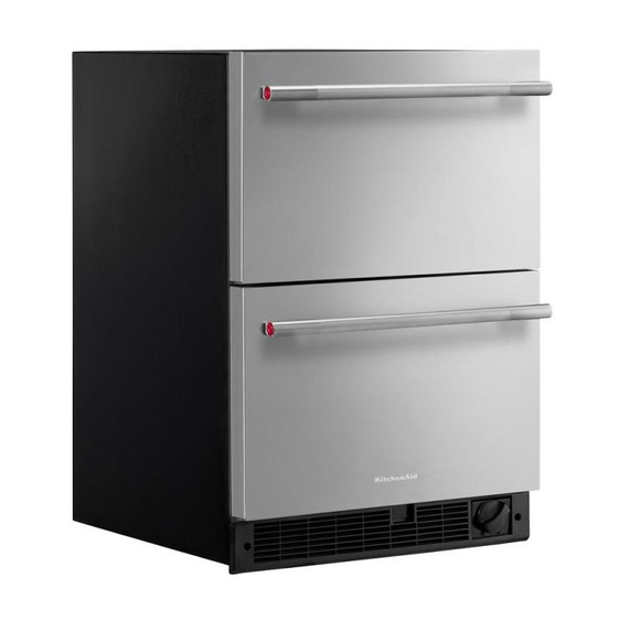 Kitchenaid® 24" Stainless Steel Undercounter Double-Drawer Refrigerator/Freezer KUCT524SSB