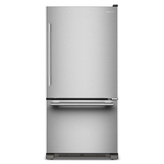 Kitchenaid® 22 Cu. Ft. 33-Inch Standard-Depth Bottom Mount Refrigerator with Right Door Swing KRBR133SPS