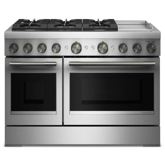 Kitchenaid® 48-Inch 6 Burner Commercial-Style Dual Fuel Range with Griddle KFDD948SSS