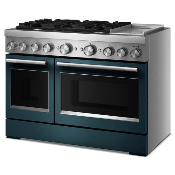 Kitchenaid® 48-Inch 6 Burner Commercial-Style Dual Fuel Range with Griddle KFDD948SAG