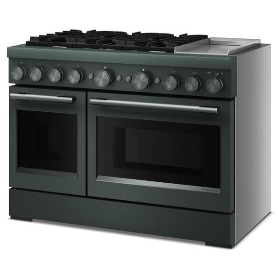 Kitchenaid® 48-Inch 6 Burner Commercial-Style Dual Fuel Range with Griddle KFDD948SJP