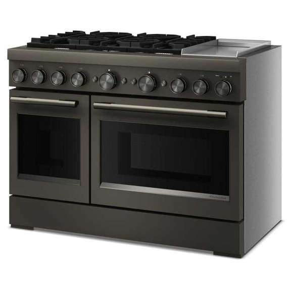 Kitchenaid® 48-Inch 6 Burner Commercial-Style Dual Fuel Range with Griddle KFDD948SBE