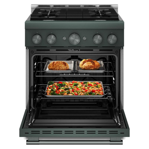 KitchenAid® 30-Inch 4 Burner Commercial-Style Gas Range with No Preheat Air Fry Mode KFGS930SJP