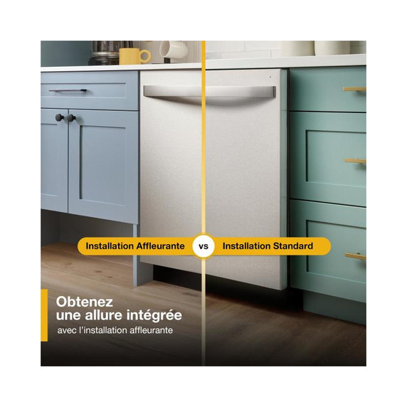 Whirlpool® 47 dBA Flush to Cabinet Dishwasher with 3rd Rack WDTF5024SZ