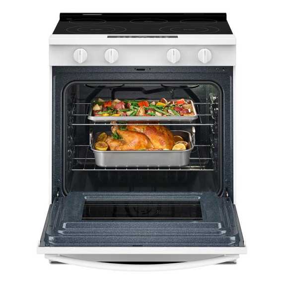 Whirlpool® 30-inch Electric Smart Range with Air Cooking Technology and Steam Clean YWSES4530TW