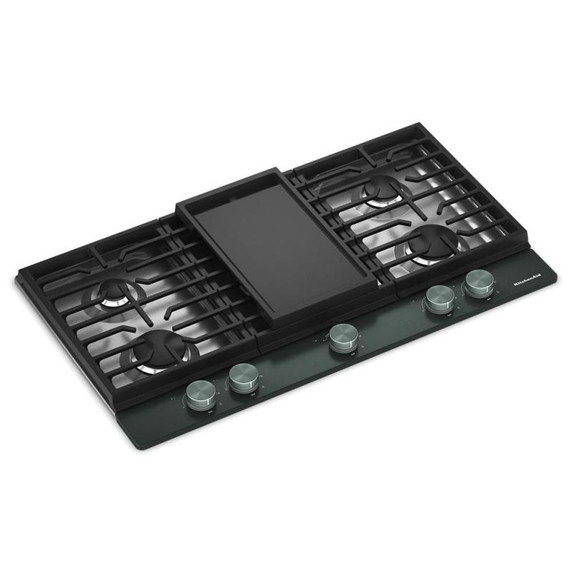 Kitchenaid® Gas-on-Metal Cooktop with an Integrated Wok Grate and CookShield™ Finish KCGK736SJP