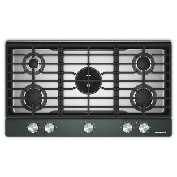 Kitchenaid® Gas-on-Metal Cooktop with an Integrated Wok Grate and CookShield™ Finish KCGK736SJP