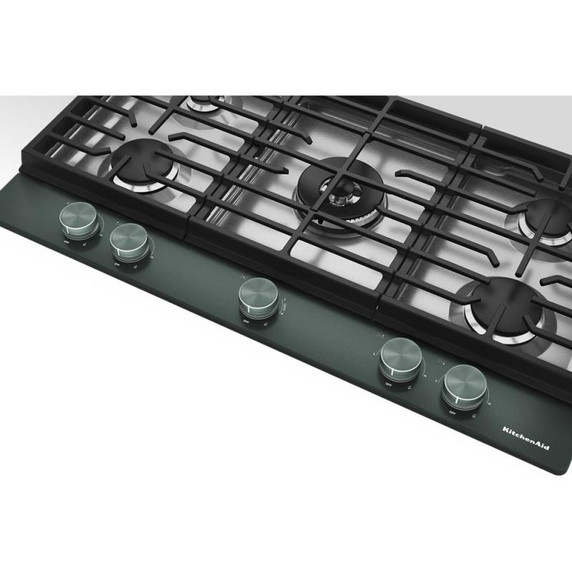 Kitchenaid® Gas-on-Metal Cooktop with an Integrated Wok Grate and CookShield™ Finish KCGK736SJP