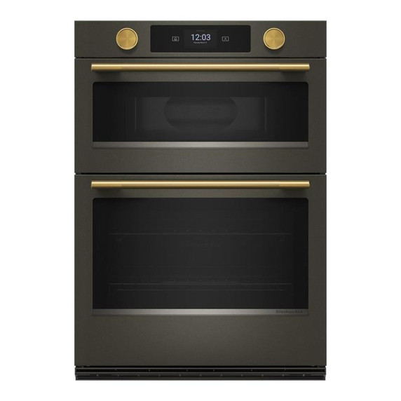 Kitchenaid® 30-inch Smart Electric Combo Wall Oven with Intelligent Cooking Camera - Black Ore KOEC930SBE