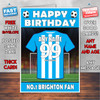 Personalised Brighton Football Fan Birthday Card - Soccer team - Any Age - Any Name - Any Message