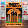 Personalised Hull City Football Fan Birthday Card - Soccer team - Any Age - Any Name - Any Message