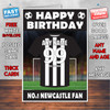 Personalised Newcastle Football Fan Birthday Card - Soccer team - Any Age - Any Name - Any Message