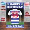 Personalised QPR Football Fan Birthday Card - Soccer team - Any Age - Any Name - Any Message
