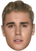 JUSTIN BIEBER JB - Music Star Fancy Dress Cardboard Celebrity Face Mask