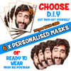 6 x PERSONALISED CUSTOM Stag Masks PHOTO DIY OR CUT PARTY FACE MASKS - Stag & Hen Party Facemasks