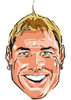 Shane Warne Cartoon Face Mask