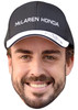 FERNANDO ALONSO CAP 01 JB - Formula 1 Driver Fancy Dress Cardboard Celebrity Face Mask