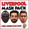 Liverpool Champions League Mask Pack 1 MO SALAH, ROBERTO FIRMINHO, SADIO MANE AND FREE JURGEN KLOPP, MANE