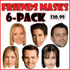 Friends 6-Pack Celebrity Fancy Dress Cardboard face mask pack